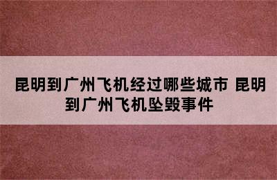 昆明到广州飞机经过哪些城市 昆明到广州飞机坠毁事件